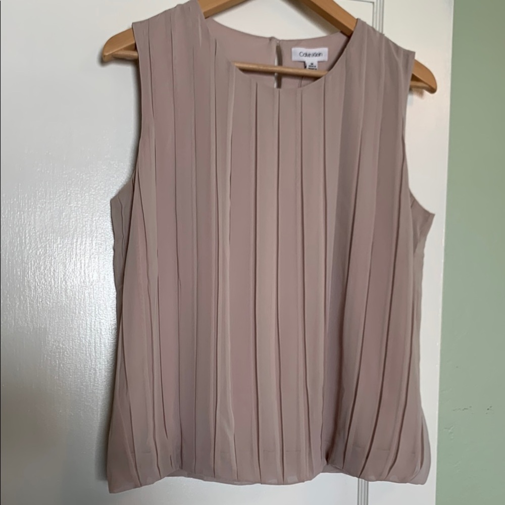NWT Calvin Klein Pleated Bubble Blouse Top
